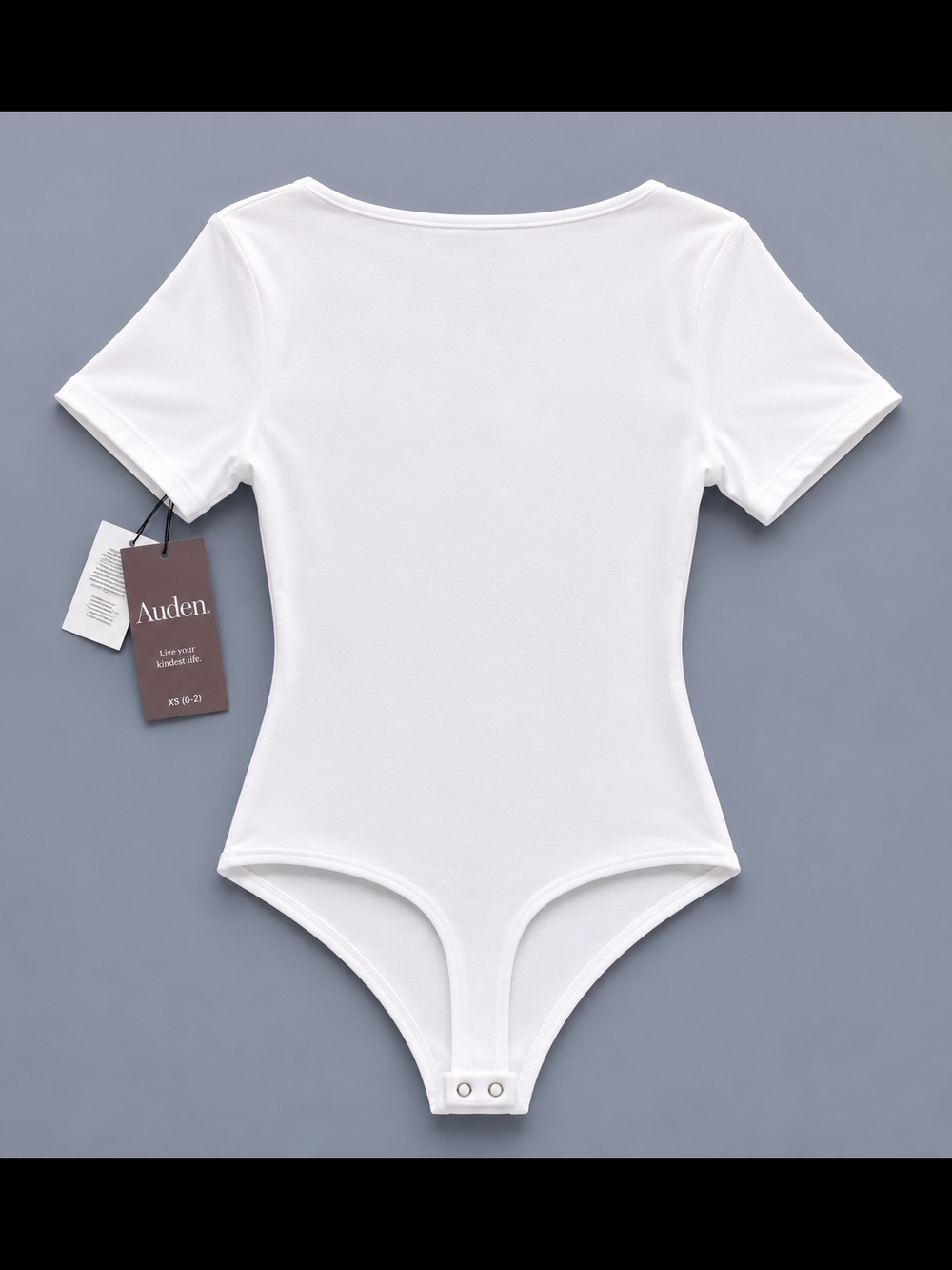 Auden Womens Size XS Short Sleeve Bodysuit Comfortable Soft Natural Look White - Picture 3 of 6